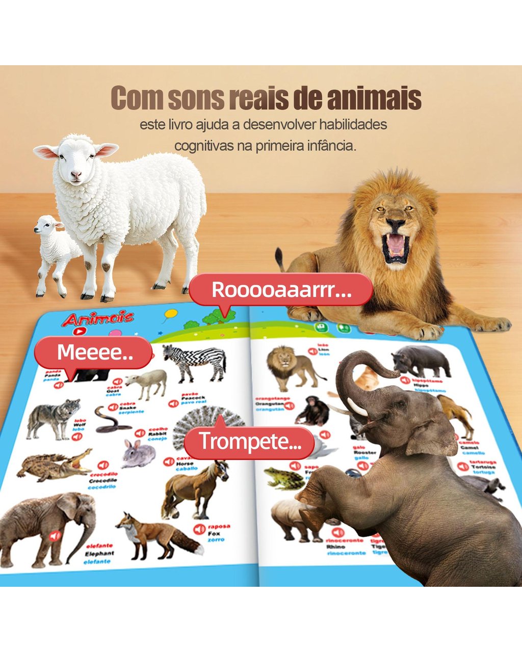Livro Interativo Trilíngue com Som Português, Inglês e Espanhol - Meu E-Livro 3 em 1, foto 2