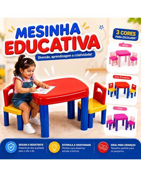 Mesinha Infantil com Cadeira Didática