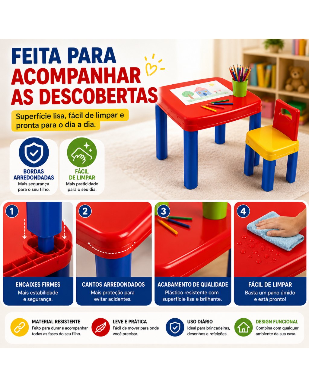 Mesinha Infantil com Cadeira Didática, foto 2