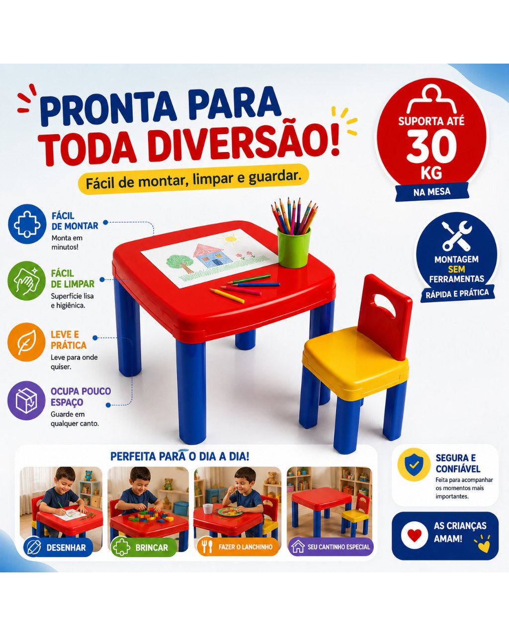 Mesinha Infantil com Cadeira Didática, foto 4