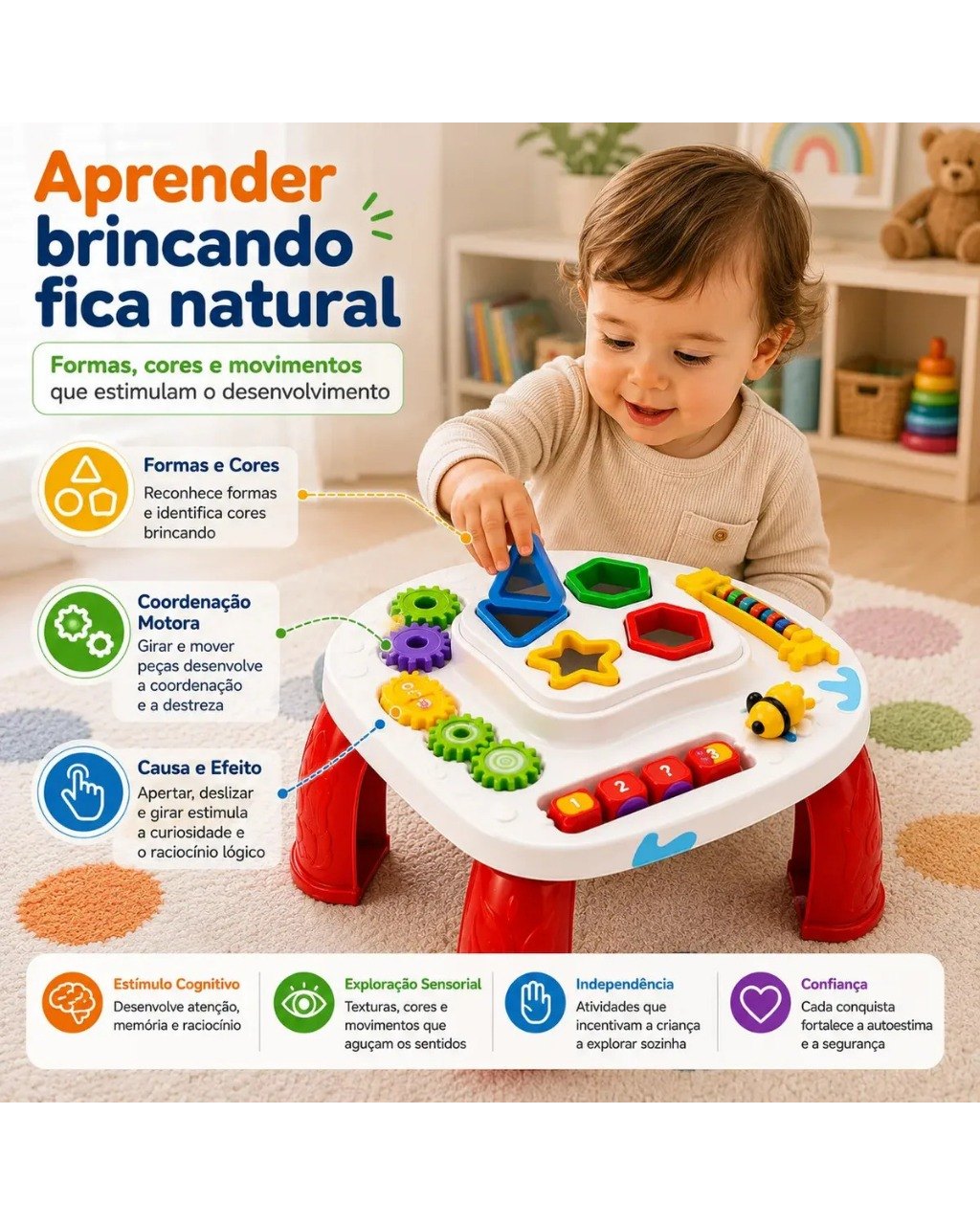 Mesa Didática Sensorial Primeira Infantilância, foto 6