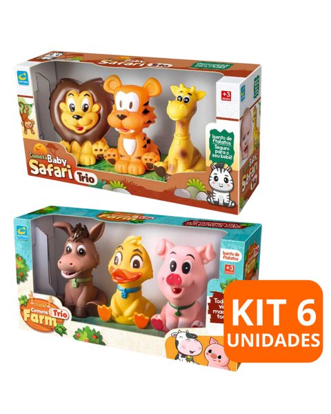 Kit 6 Mordedores Safari para Bebê