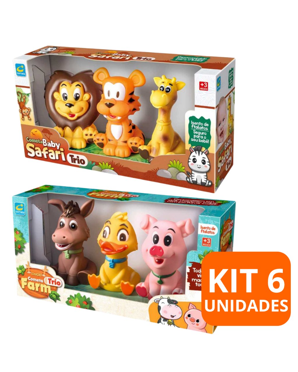 Kit 6 Mordedores Safari para Bebê
