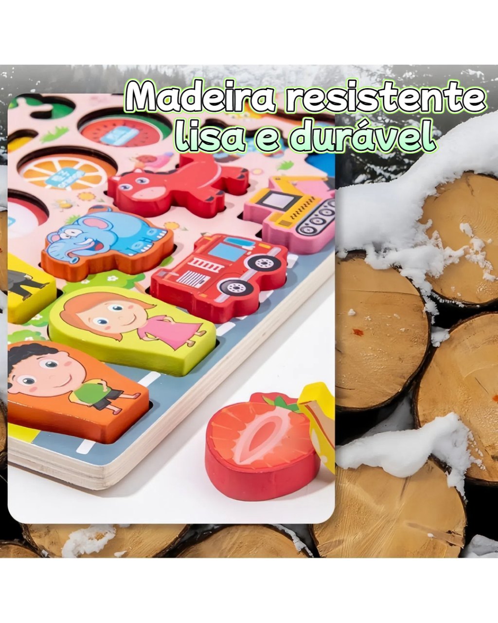 Quebra-Cabeça Montessori de Madeira com Pesca Magnética, foto 3