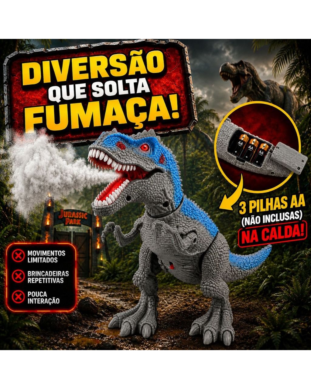Dinossauro Rex que Solta Fumaça e Anda, foto 6