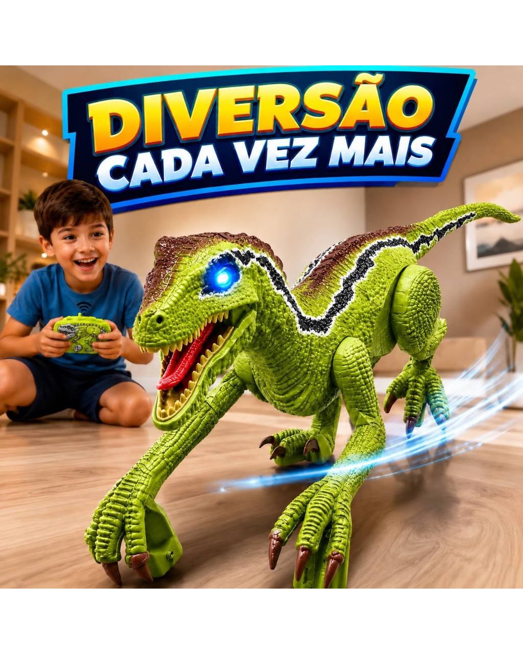 Dinossauro de Controle Remoto com Som e Luz, foto 8