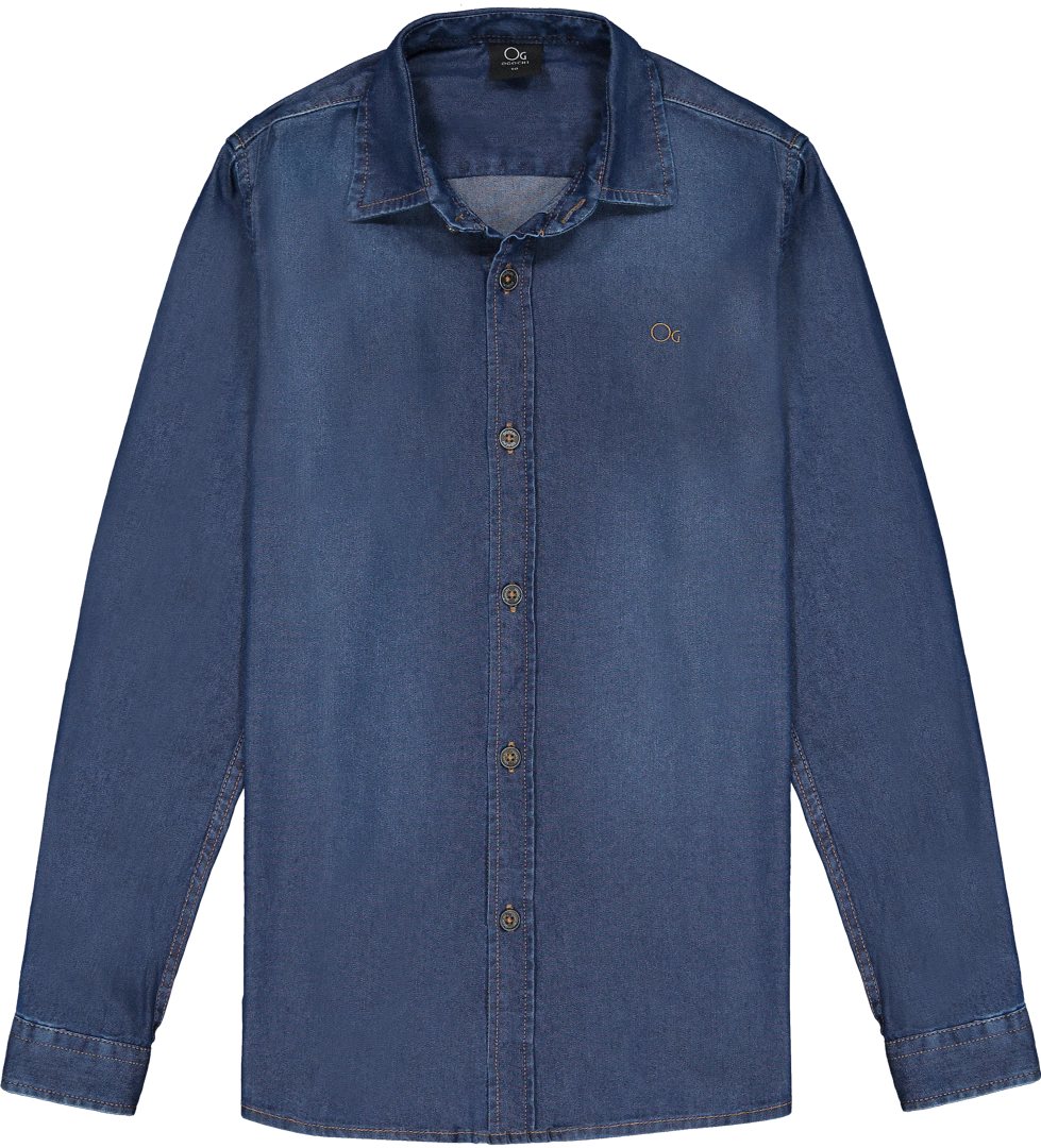 Camisa Jeans Ogochi - Marinho