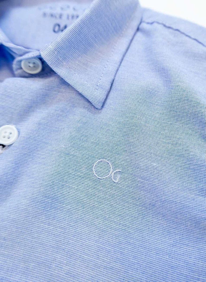 Camisa Social Ogochi Manga Longa - Azul ceu, foto 2