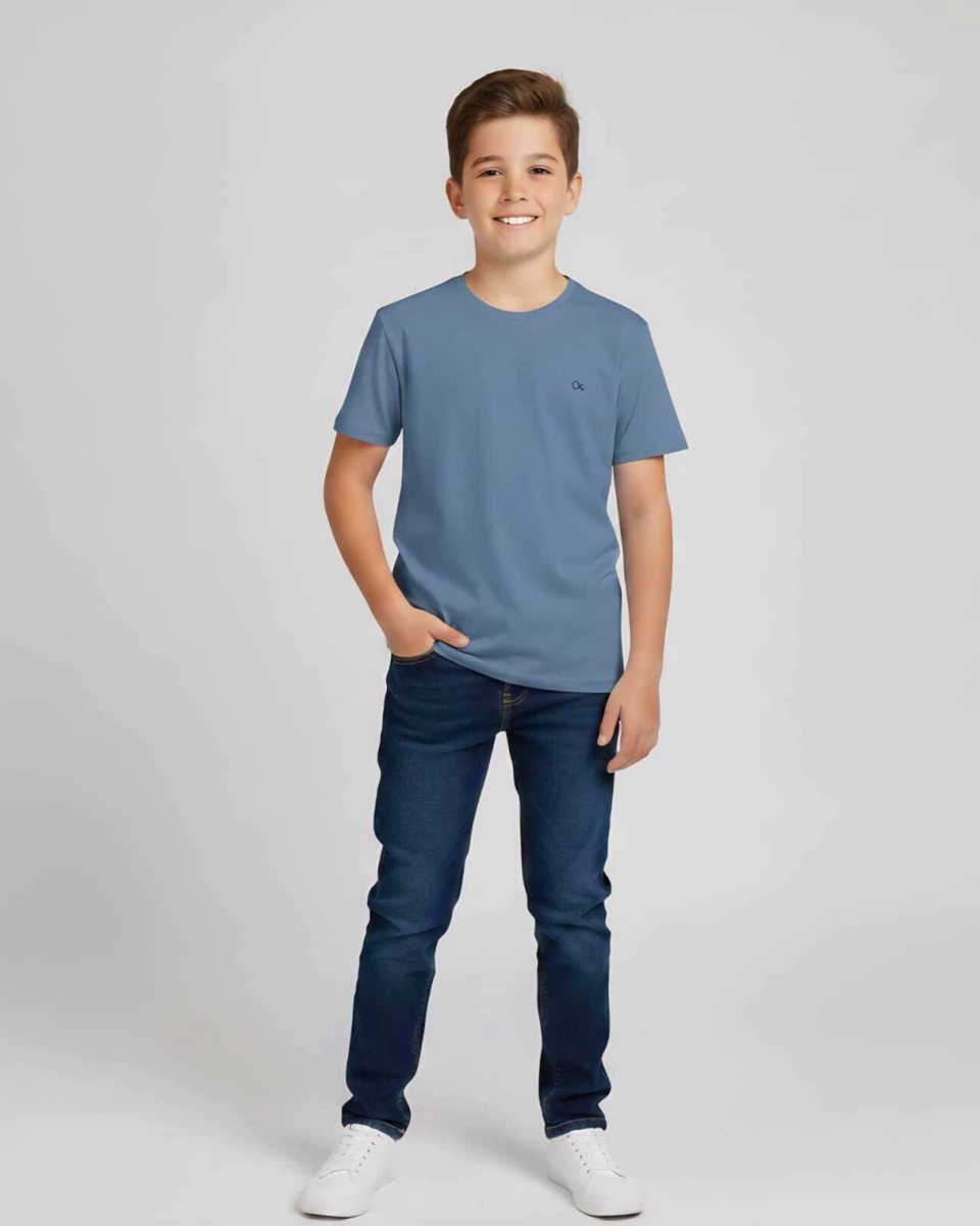 Camiseta Ogochi Manga Curta Essencial - Azul