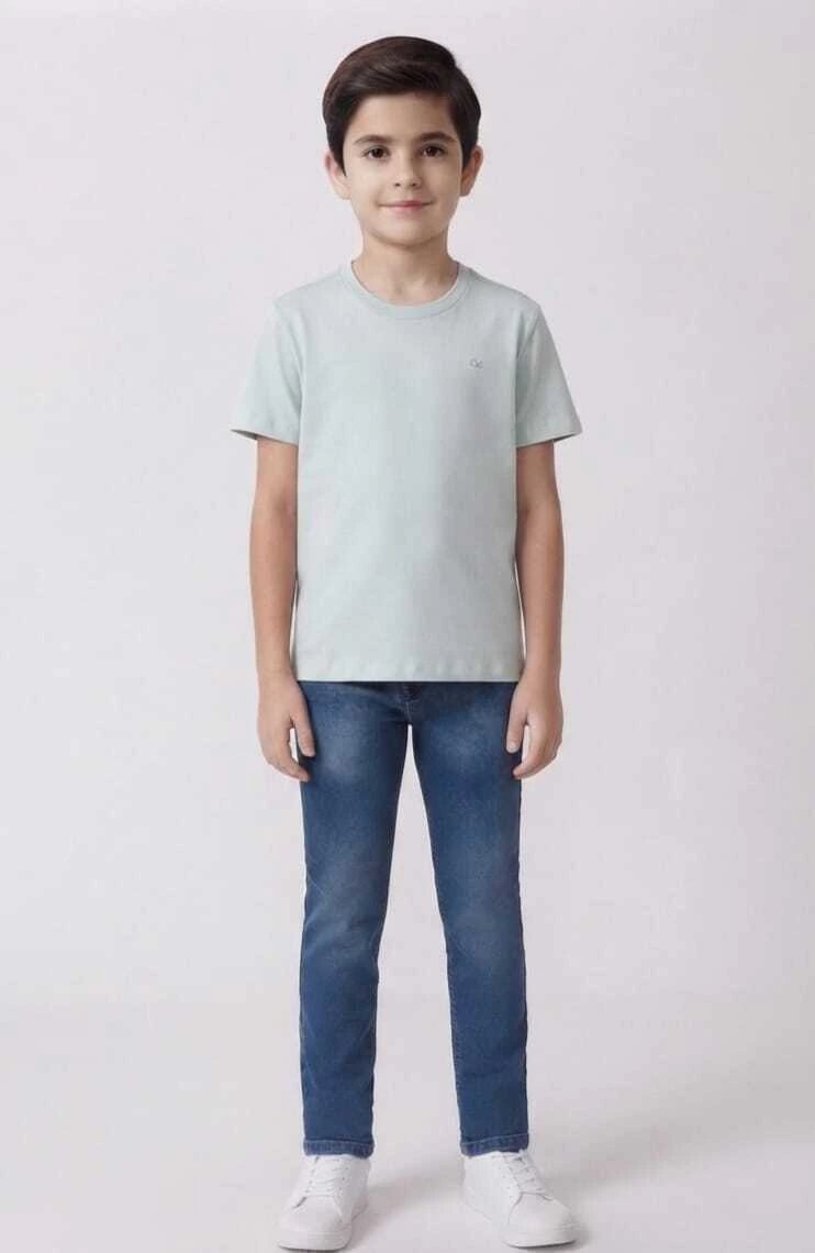Camiseta Ogochi Manga Curta Essencial - Verde água claro