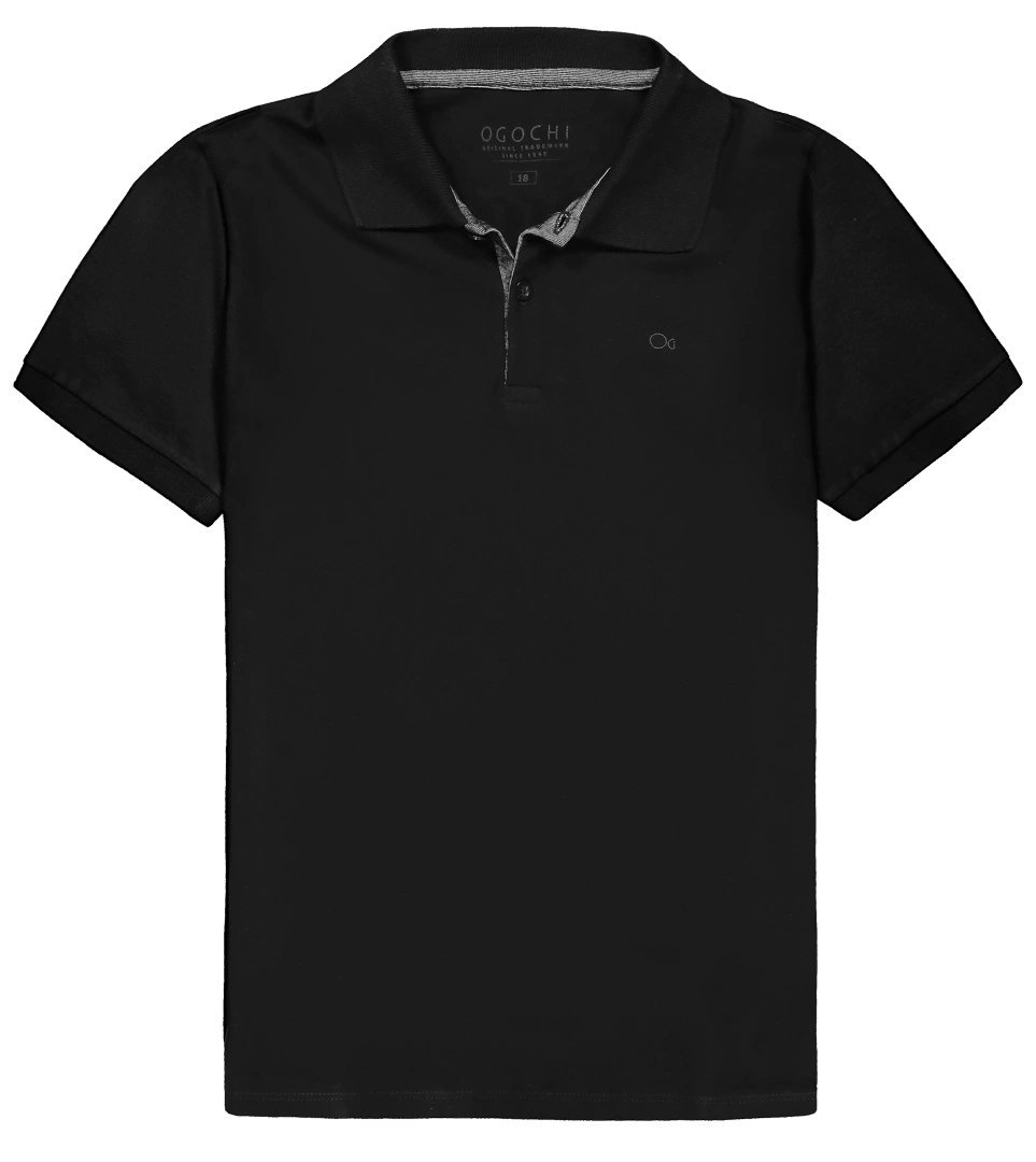 Camiseta Polo Ogochi Manga Curta - Preto