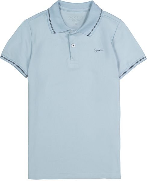 Camiseta Polo Ogochi Manga Curta - Azul claro