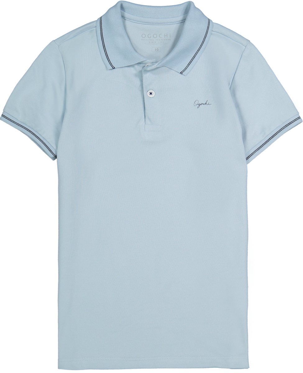 Camiseta Polo Ogochi Manga Curta - Azul claro