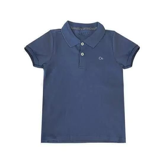 Camiseta Polo Ogochi Manga Curta - Azul