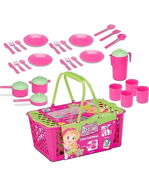 Cesta Leva Papinha com Panelinhas - 28 Peças