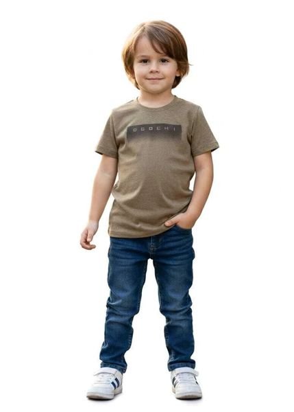 Camiseta Ogochi Infantil Manga Curta Concept Marrom