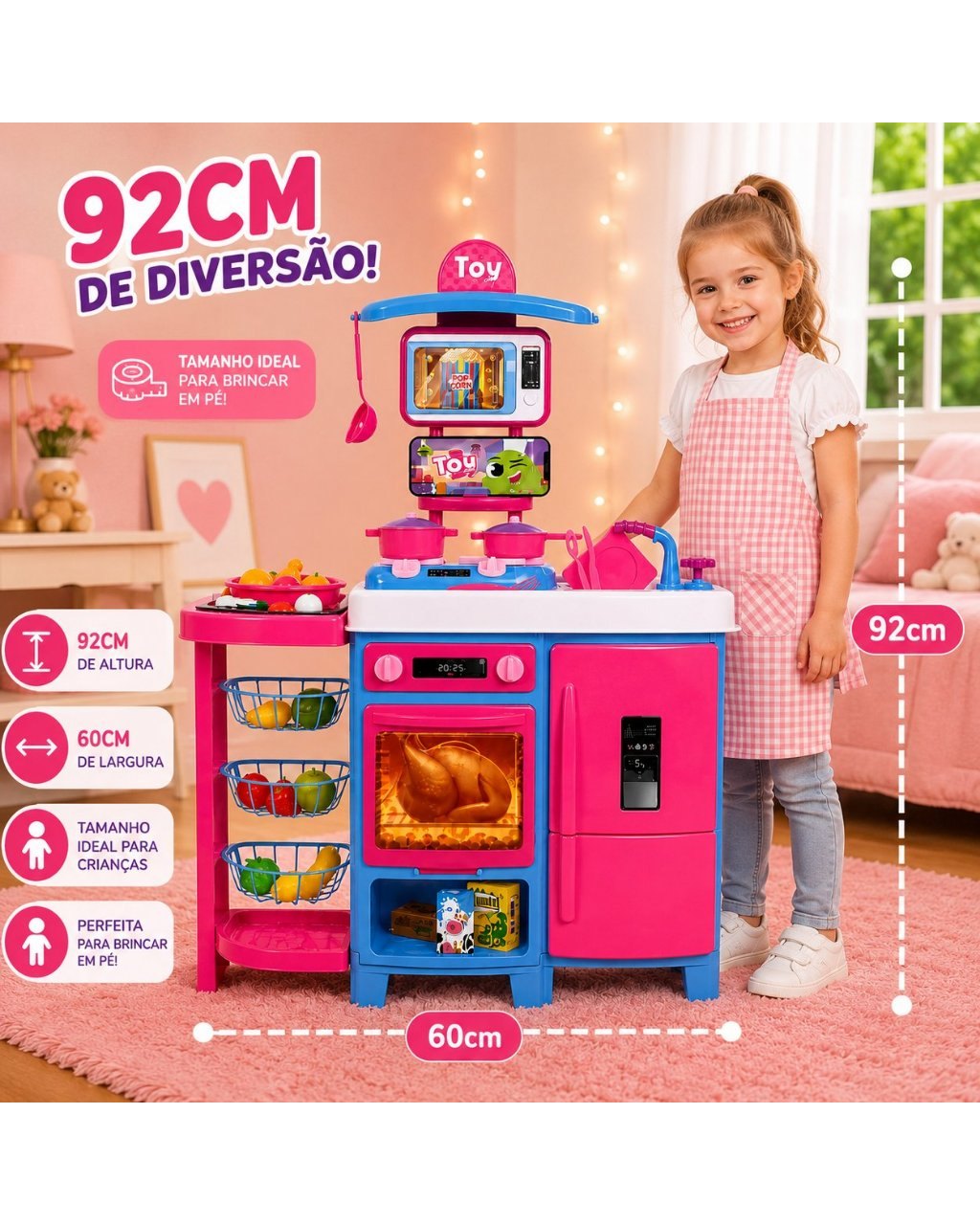 Cozinha Infantil Grande com Fogãozinho e Acessórios, foto 2