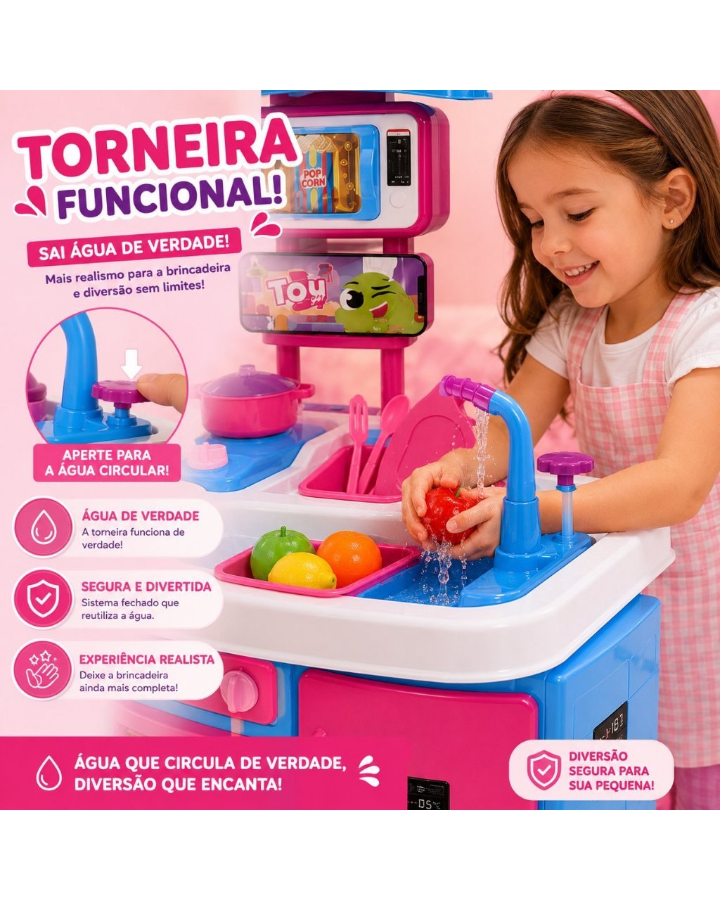 Cozinha Infantil Grande com Fogãozinho e Acessórios, foto 4