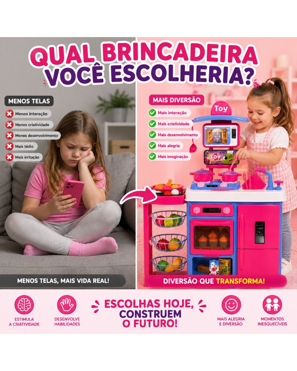Cozinha Infantil Grande com Fogãozinho e Acessórios, foto 5