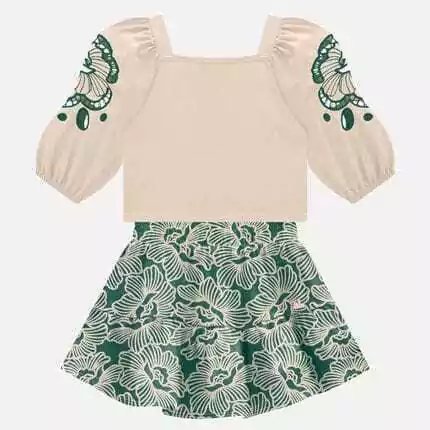 Conjunto Infantil Menina Milon Manga Vazada, foto 2