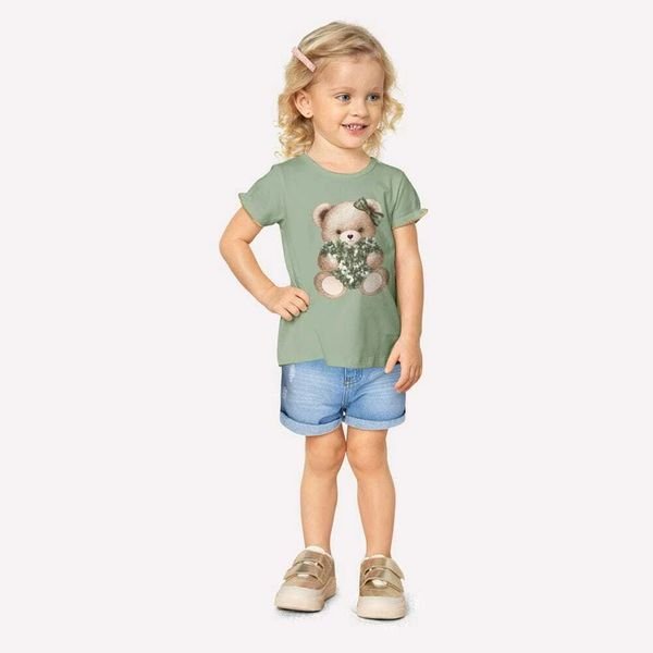 Blusa Infantil Menina Ursinha Milon - Off White