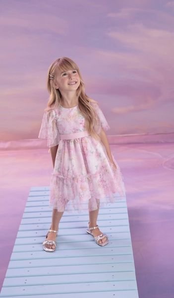 ✨ Vestido de Festa Rosa Floral Málagah