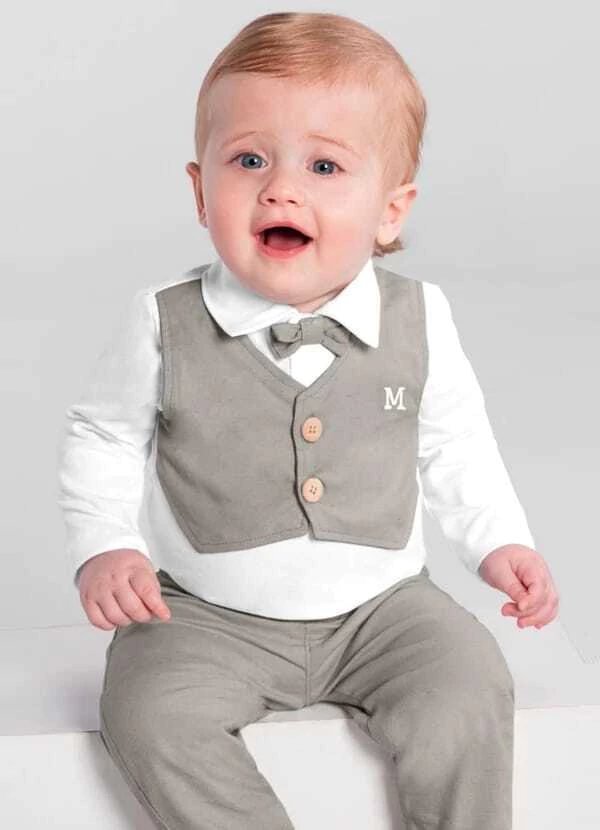 Conjunto Bebê Menino em Cotton Branco Mundi, foto 2