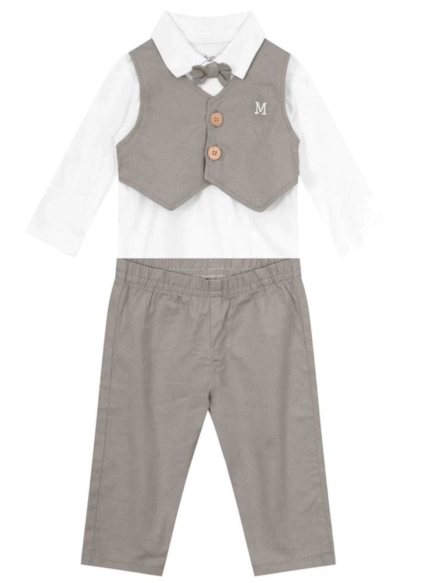 Conjunto Bebê Menino em Cotton Branco Mundi, foto 3