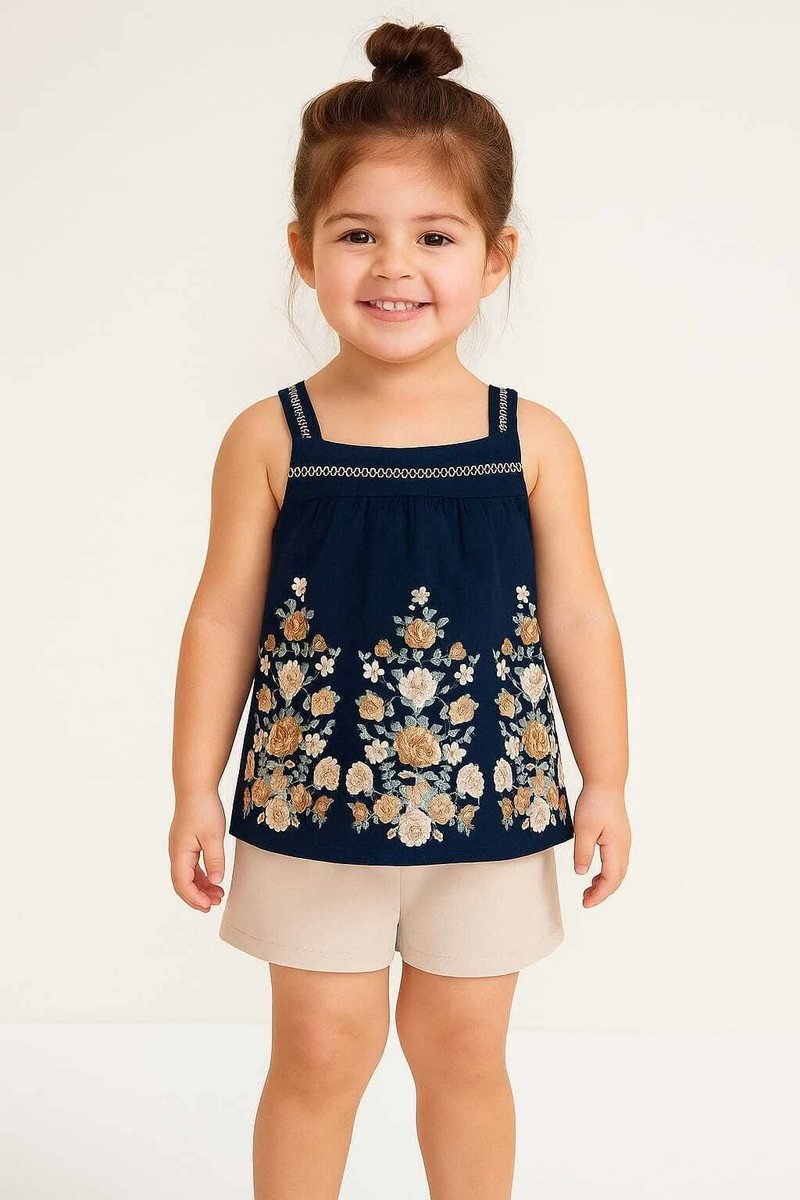 Conjunto Infantil Menina Flores Milon