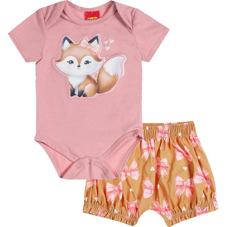 Conjunto Bebê Menina Raposa Kyly - Rosa, foto 2