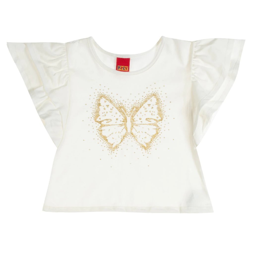 Conjunto Infantil Menina Borboleta Kyly - Bege, foto 2