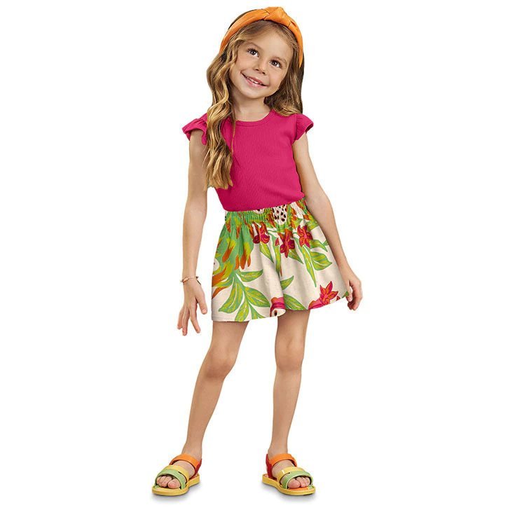 Conjunto Infantil Menina Estampa Nanai