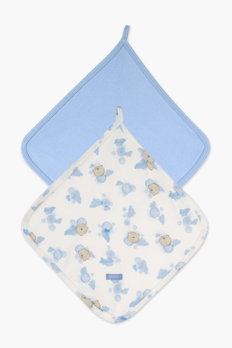 Kit paninhos de boca ursinho para bebê com 2 unidades - Dedeka - Azul ceu