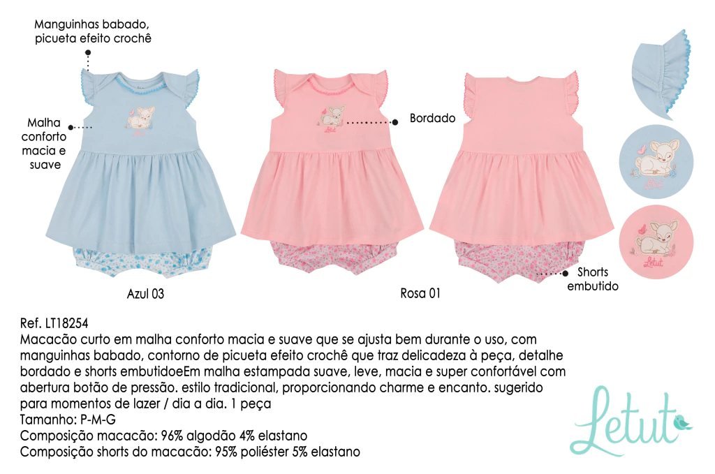 Macacão Curto com Sobreposição Vestido Letut, foto 5