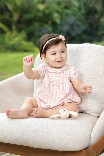 Vestido com Tapa Fralda Letut Xadrez