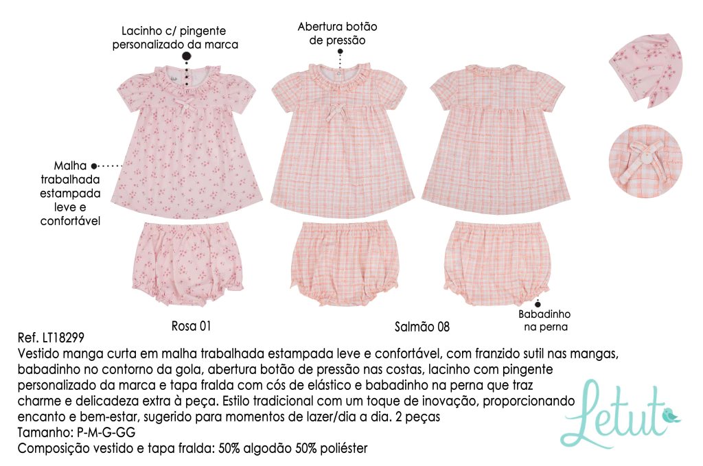 Vestido com Tapa Fralda Letut Xadrez, foto 4