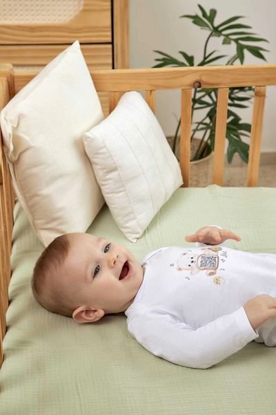 Body Bebê Linha Anunciação Letut - Com QR Code Musical e Mensagem Surpresa Tam RN e P - Branco