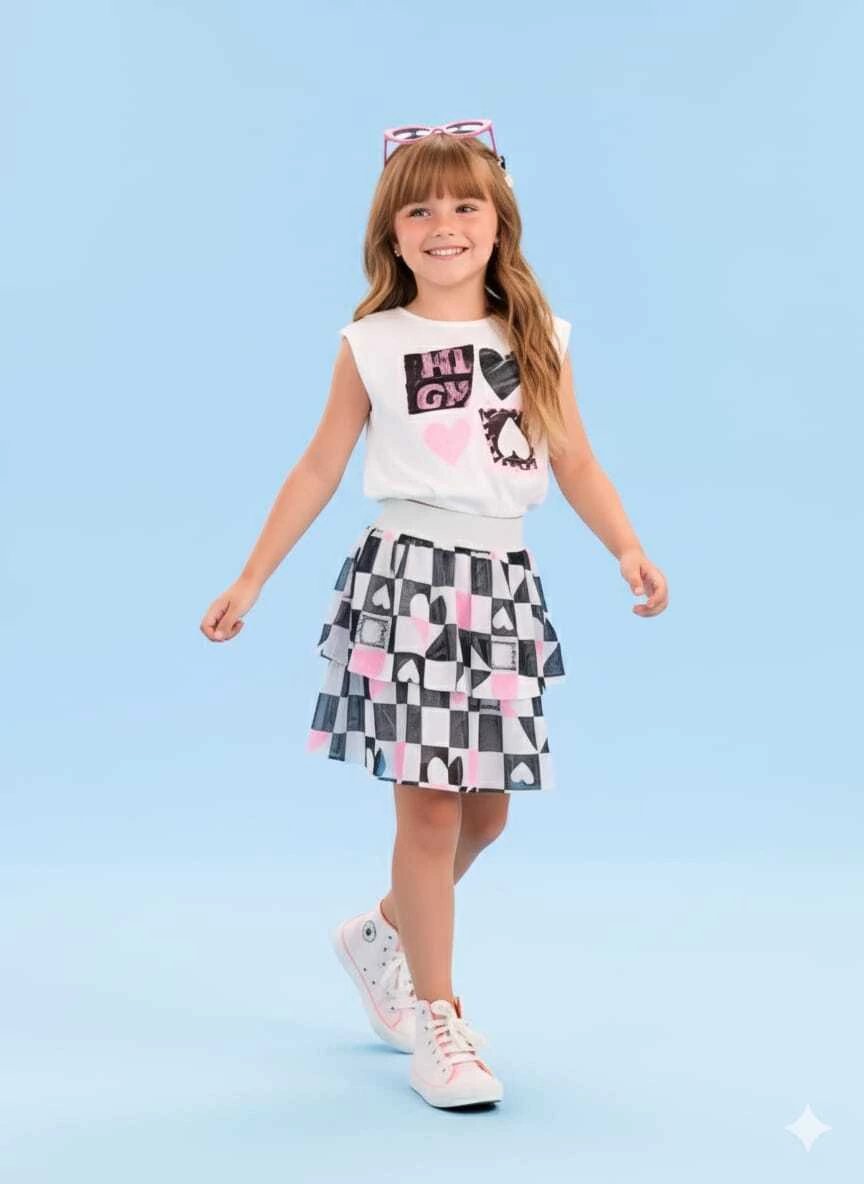 Conjunto Málagah Feminino Cropped e Saia Babados, foto 2