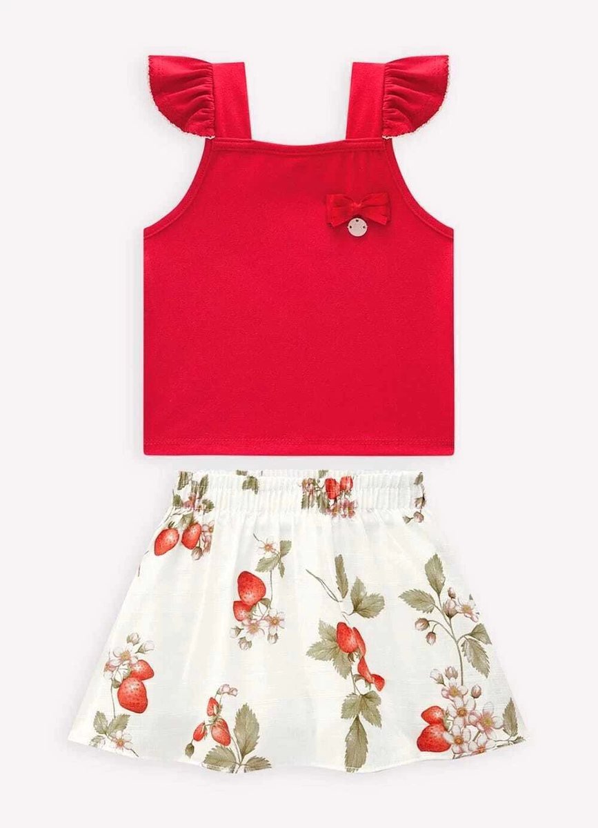 Conjunto Infantil Menina Morango Vermelho- Milon, foto 2