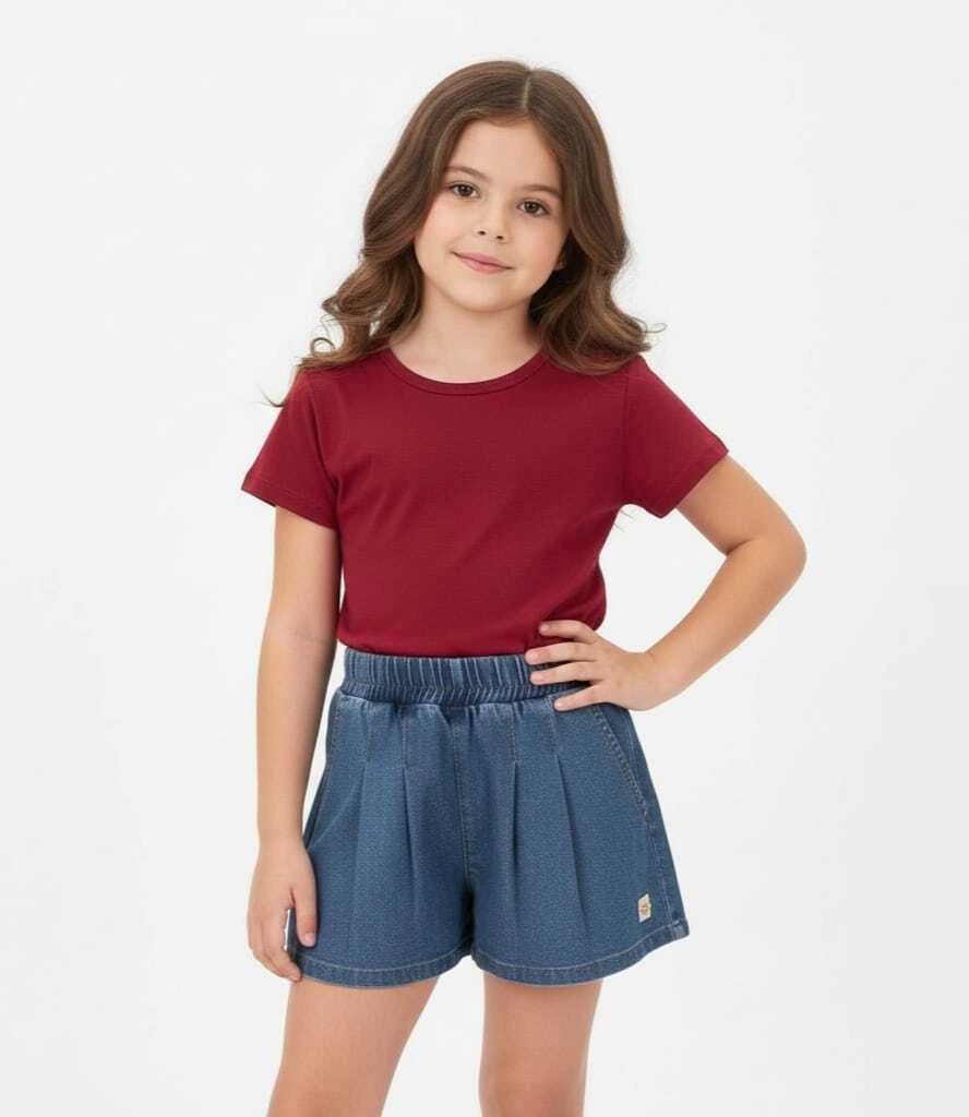 Blusa Infantil Menina Básica Kyly - - Vermelho, foto 2