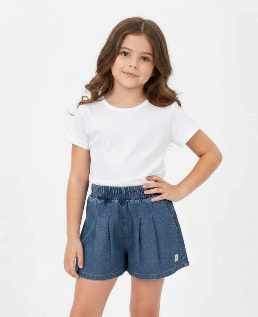 Blusa Infantil Menina Básica Kyly - - Branco, foto 2