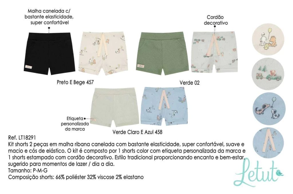 Kit Shorts Letut Masculino 2 Peças, foto 4