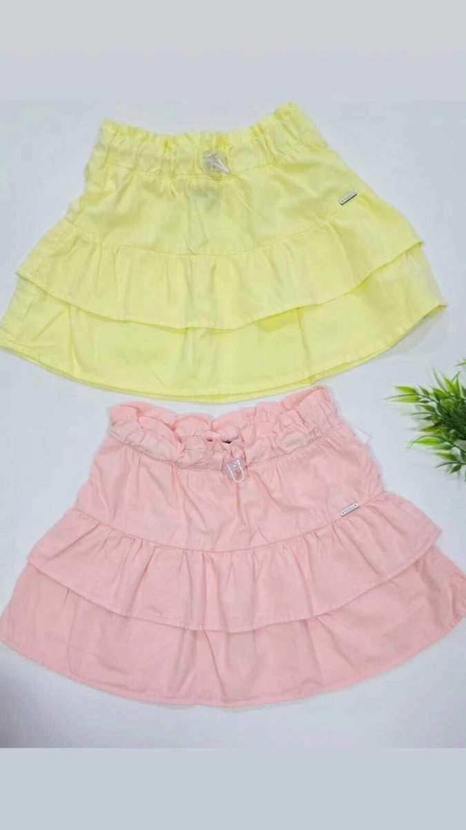 Saia Menina Mania Kids com Babados Collor - Amarelo, foto 5