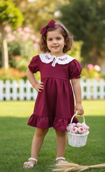Vestido Infantil Encanto Marsala