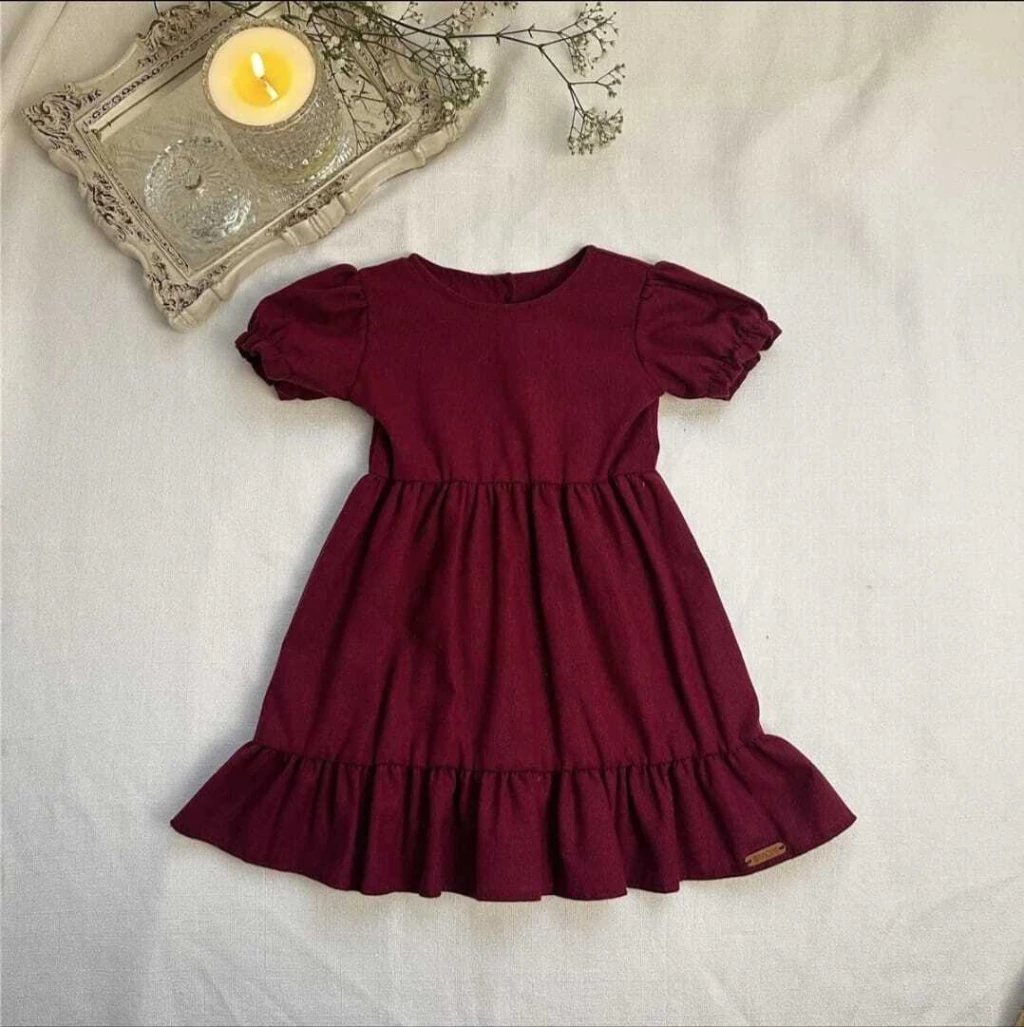 Vestido Infantil Encanto Marsala, foto 3
