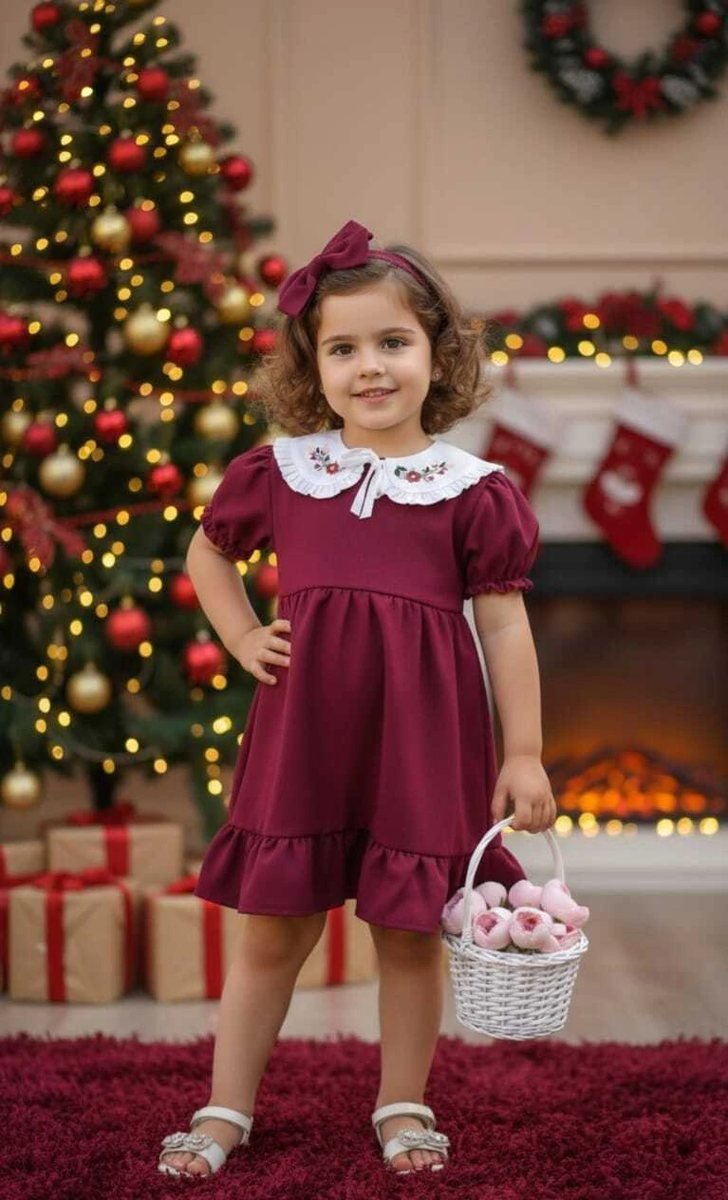 Vestido Infantil Encanto Marsala, foto 6