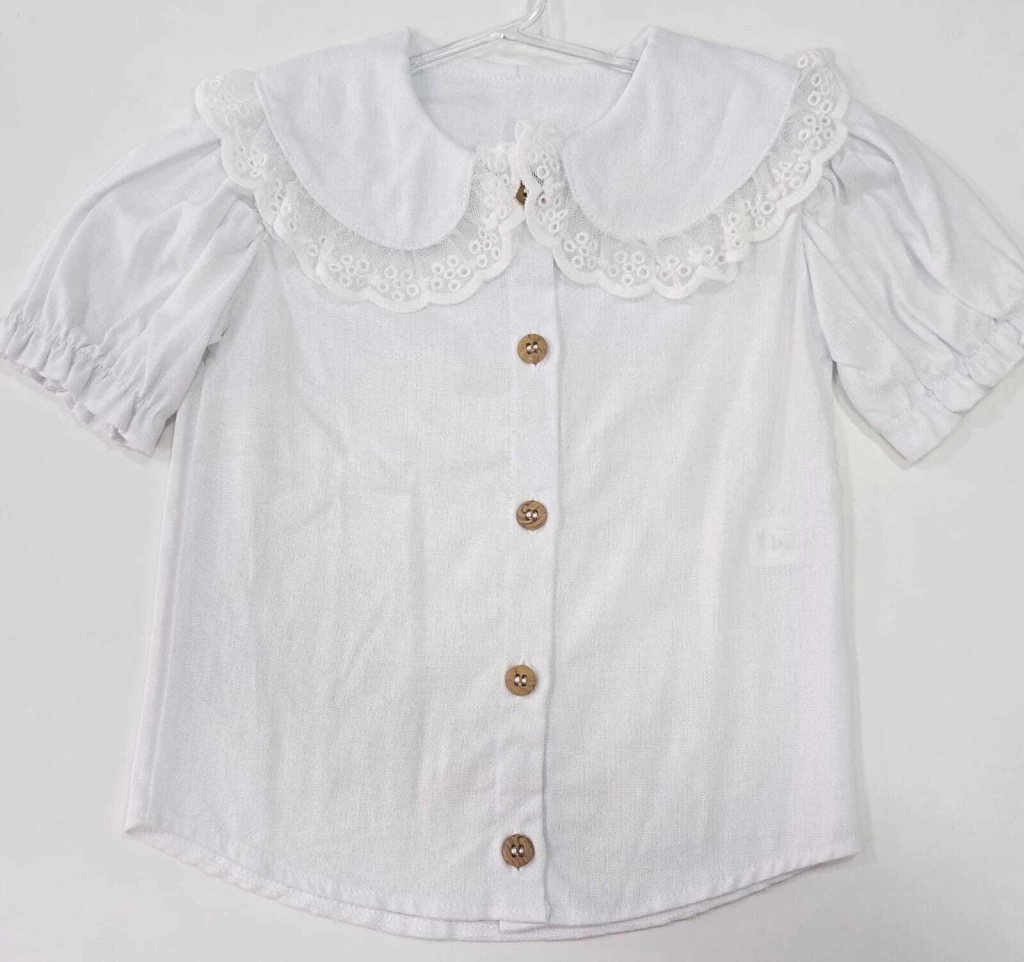 Camisa Flor do Campo Infantil Menina com Gola em Linho, foto 2