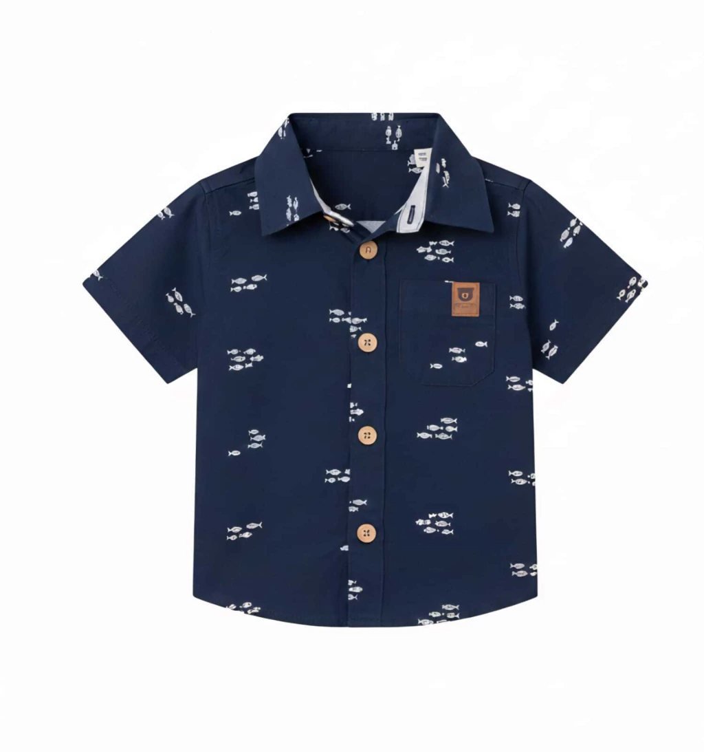 Conjunto Infantil Menino Camisa tricoline e Bermuda sarja - Mundi, foto 3
