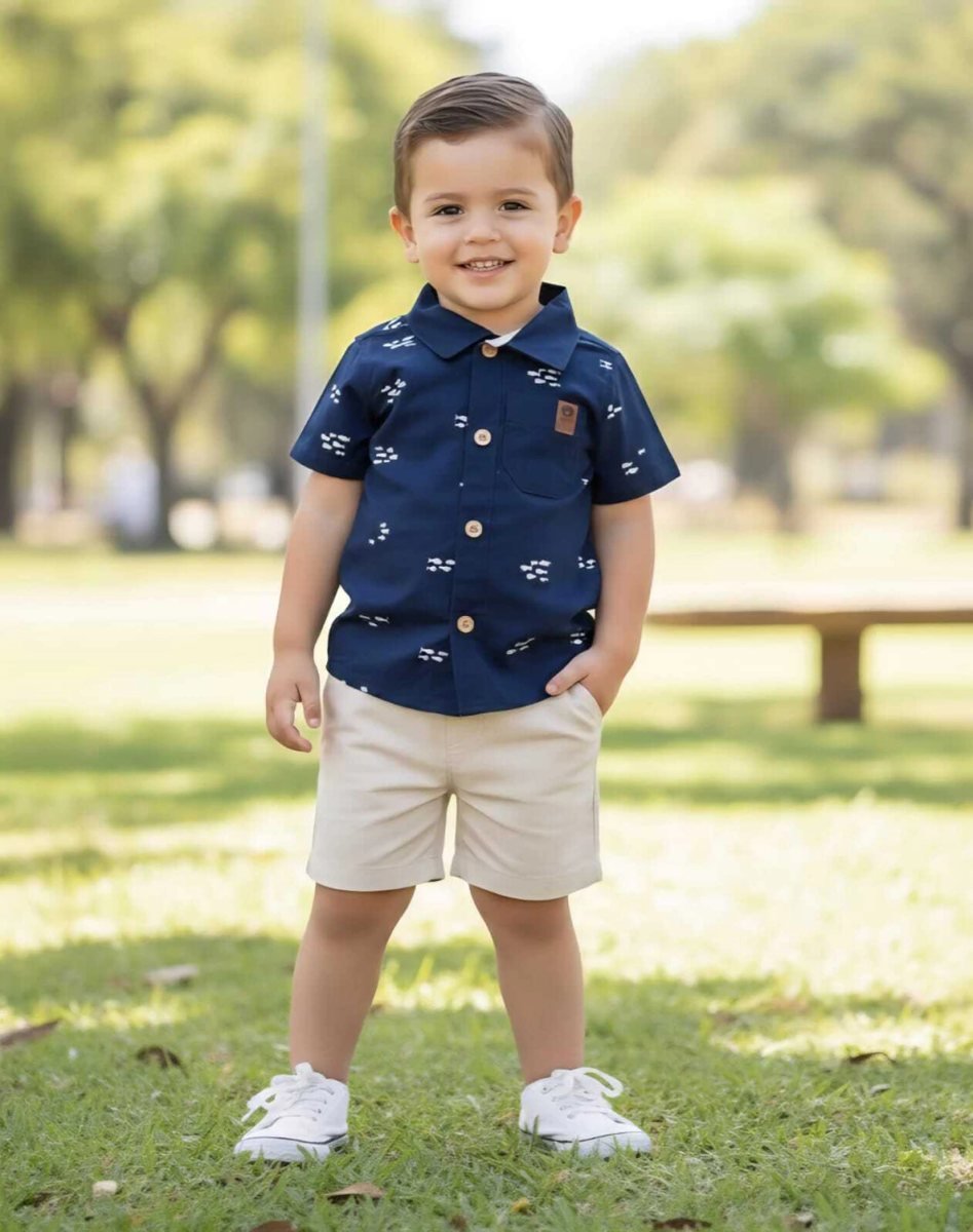 Conjunto Infantil Menino Camisa tricoline e Bermuda sarja - Mundi, foto 5