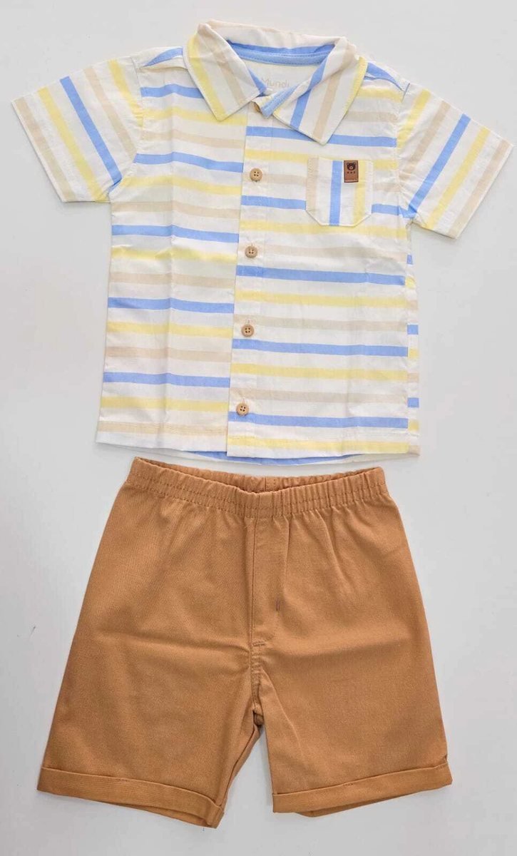 Conjunto Infantil Camisa Tricoline/Bermuda Sarja Mundi, foto 2